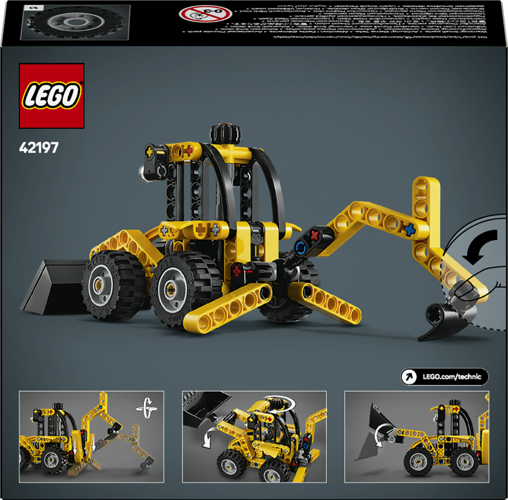 LEGO Technic Scavatrice a Cucchiaia Rovescia, Giochi per Bambini 7+, Veicolo con Escavatore Posteriore, Pala e Stabilizzatori