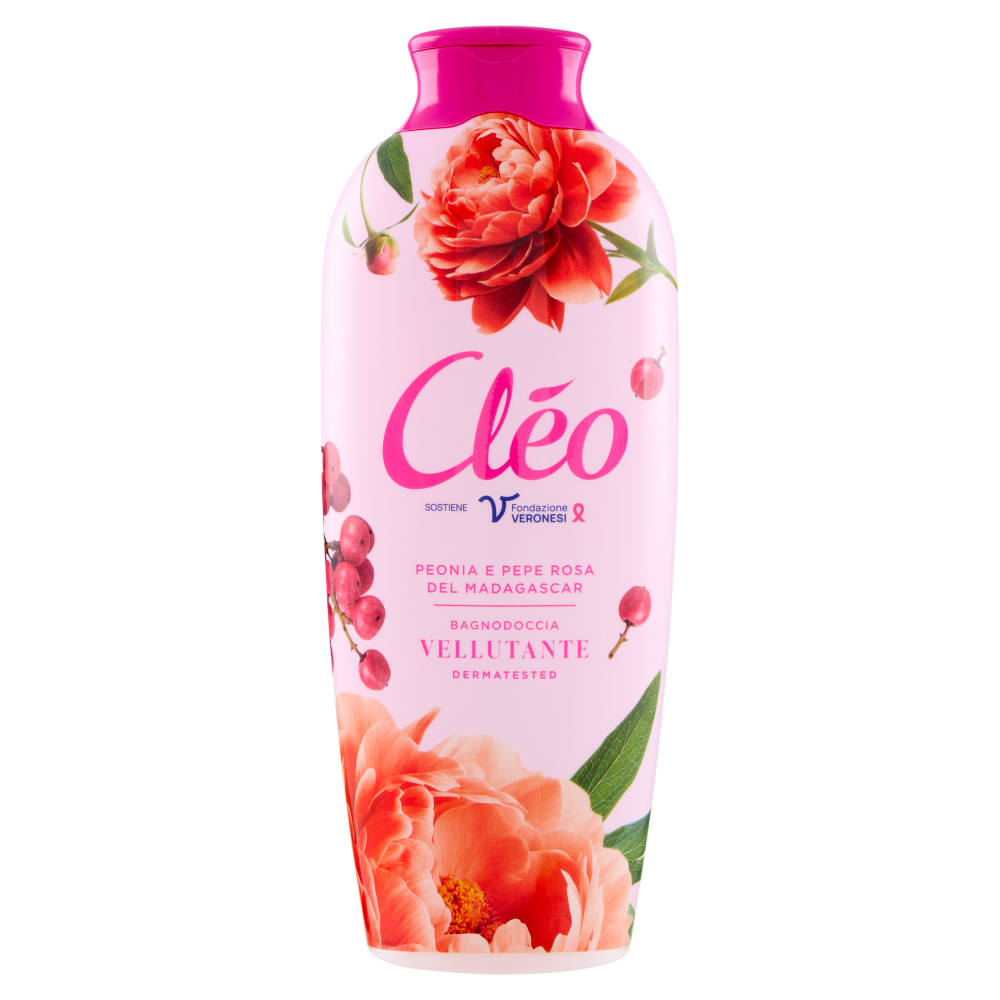 Cl&eacute;o Peonia e Pepe Rosa del Madagascar Bagnodoccia Vellutante 750 ml
