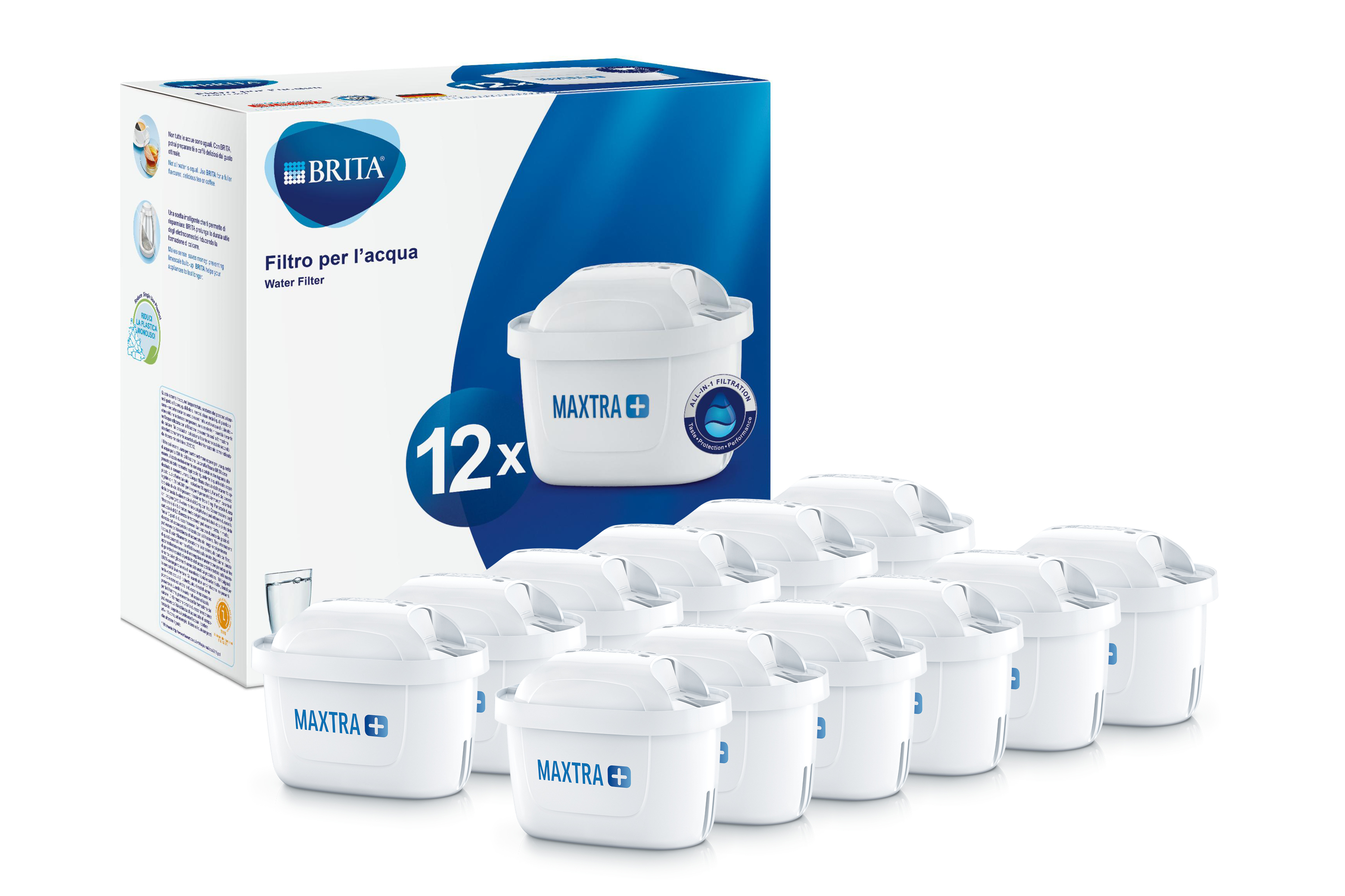 Brita Filtri per acqua MAXTRA+ Pack 12 - per 12 mesi di filtrazione
