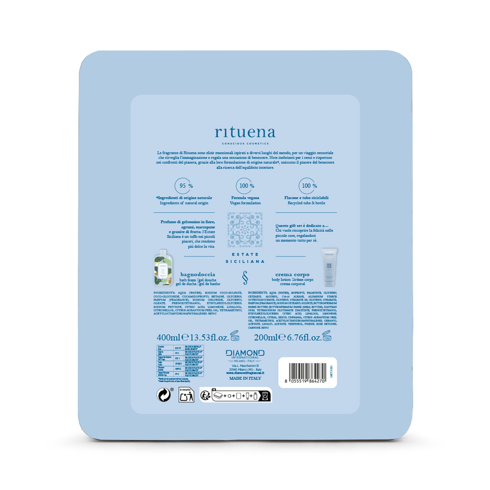 RITUENA ESTATE SICILIANA GIFT SET IN SCAT. LATTA (SG 400ML+ BL 200ML)