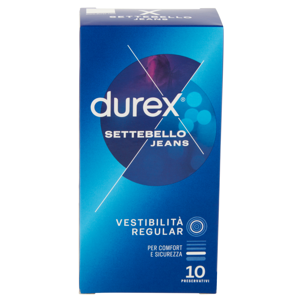 Durex Preservativi Settebello Jeans, 10 Profilattici