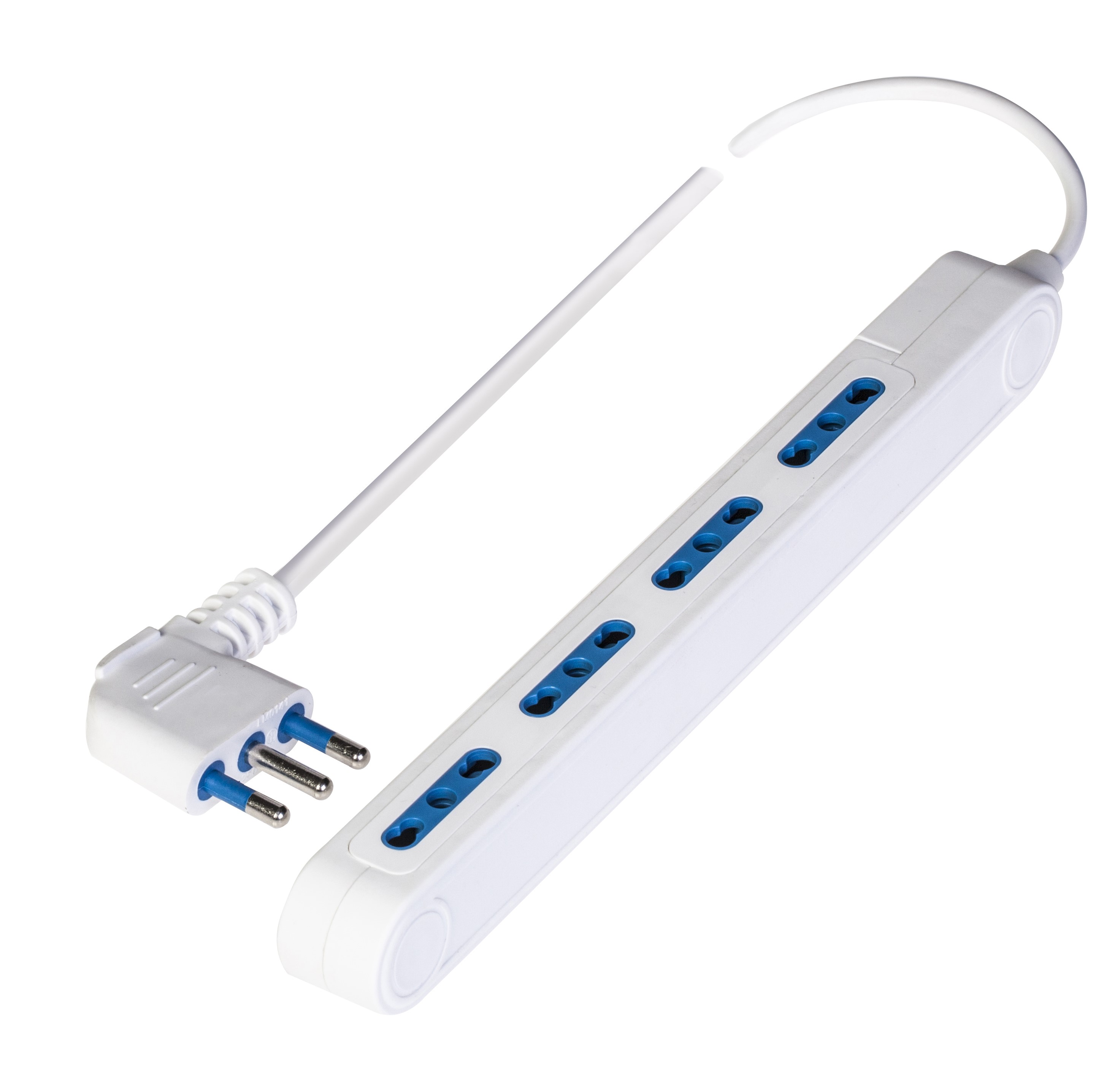 Poly Pool Presa quadrupla 10/16A 2P+T, 1,5m cavo 3x1mm2 con spina salvaspazio 16A 2P+T, IMQ, CE