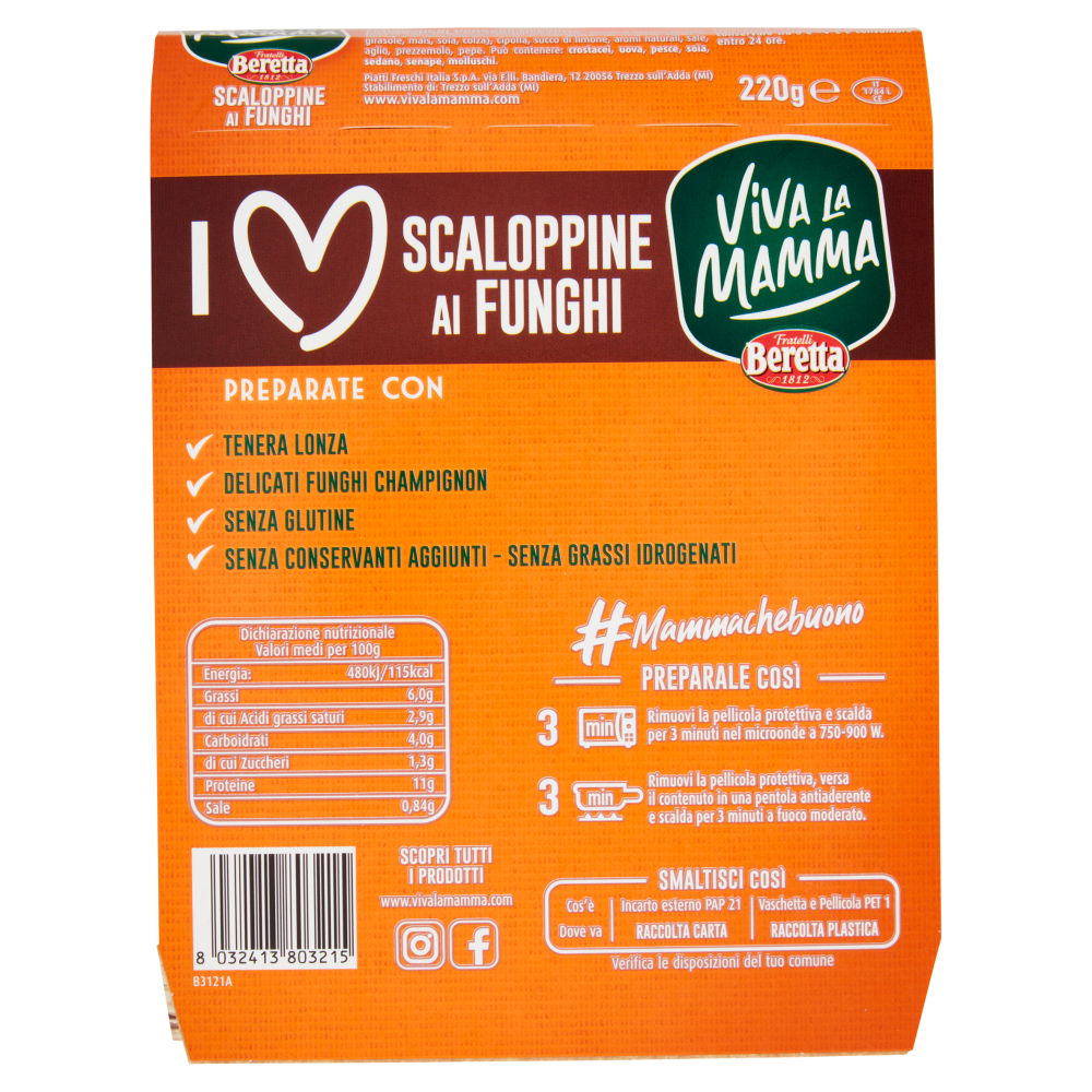 Viva la Mamma Scaloppine ai Funghi 220 g