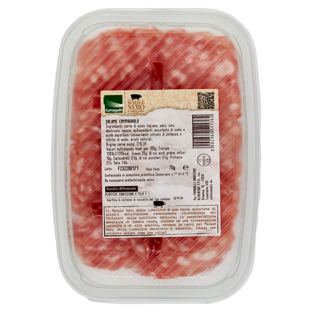 fumagalli Maiale Nero della Lomellina Salame Campagnolo 70 g