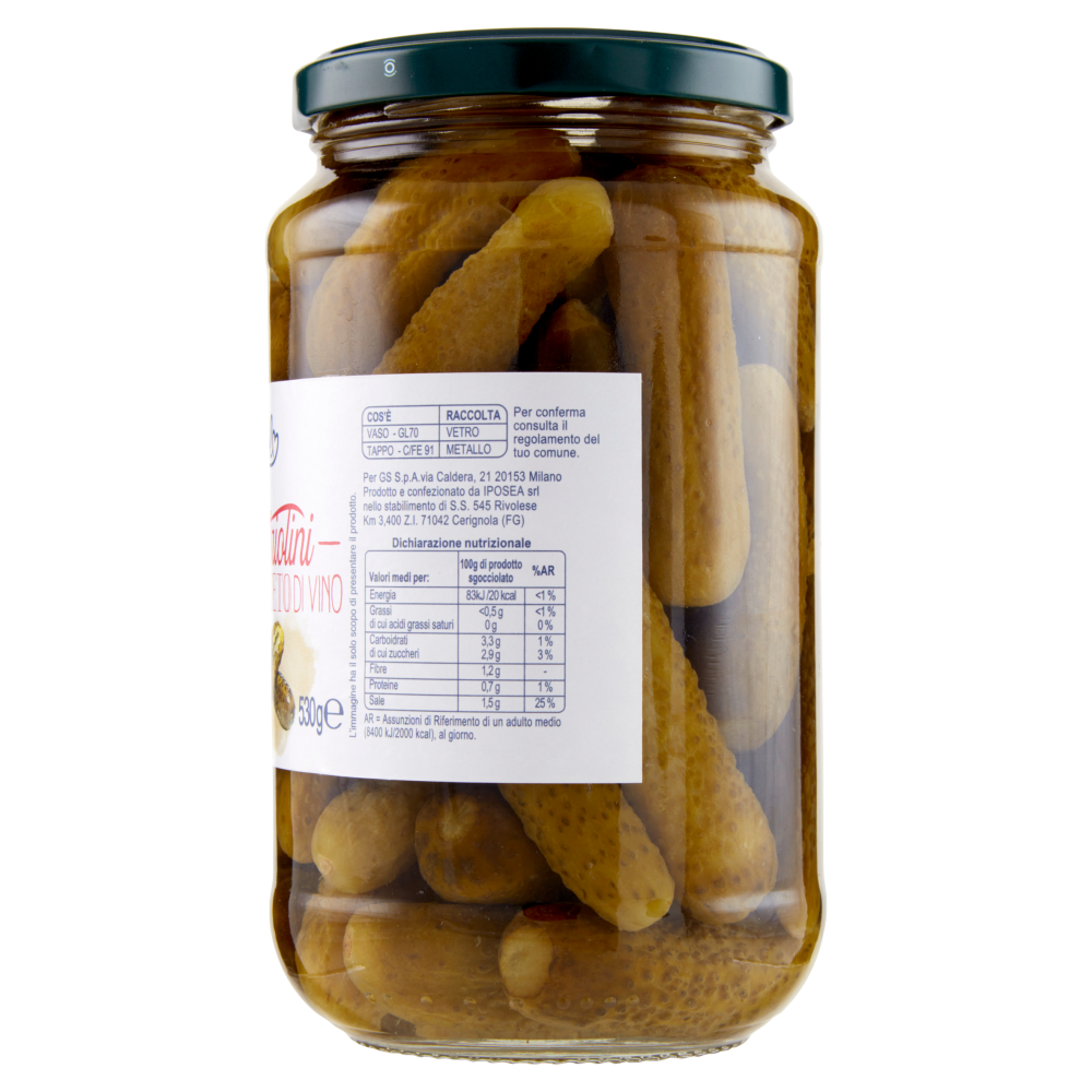 Simpl Cetriolini all'Aceto di Vino 530 g