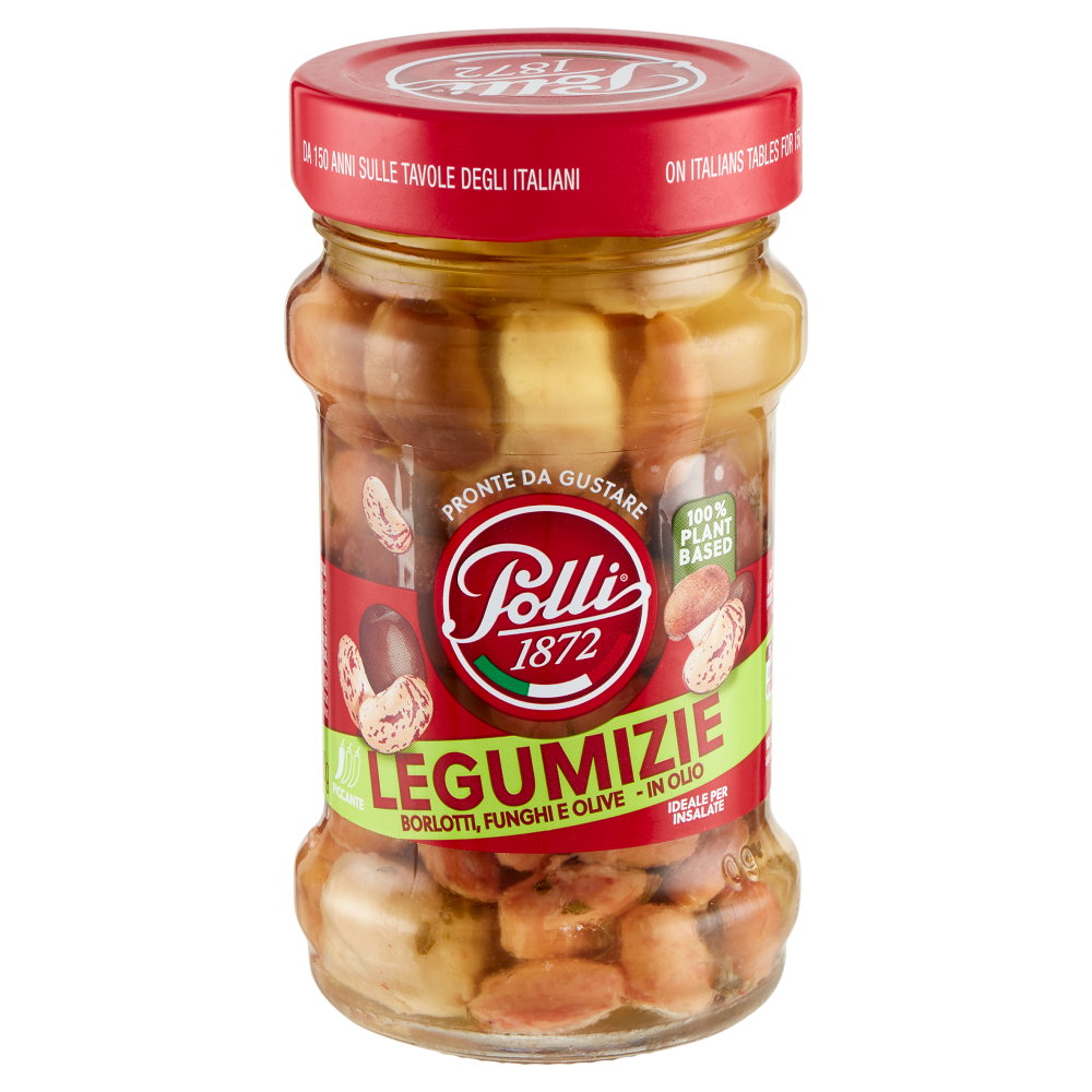 Polli Legumizie Borlotti, Funghi e Olive - in Olio 190 g