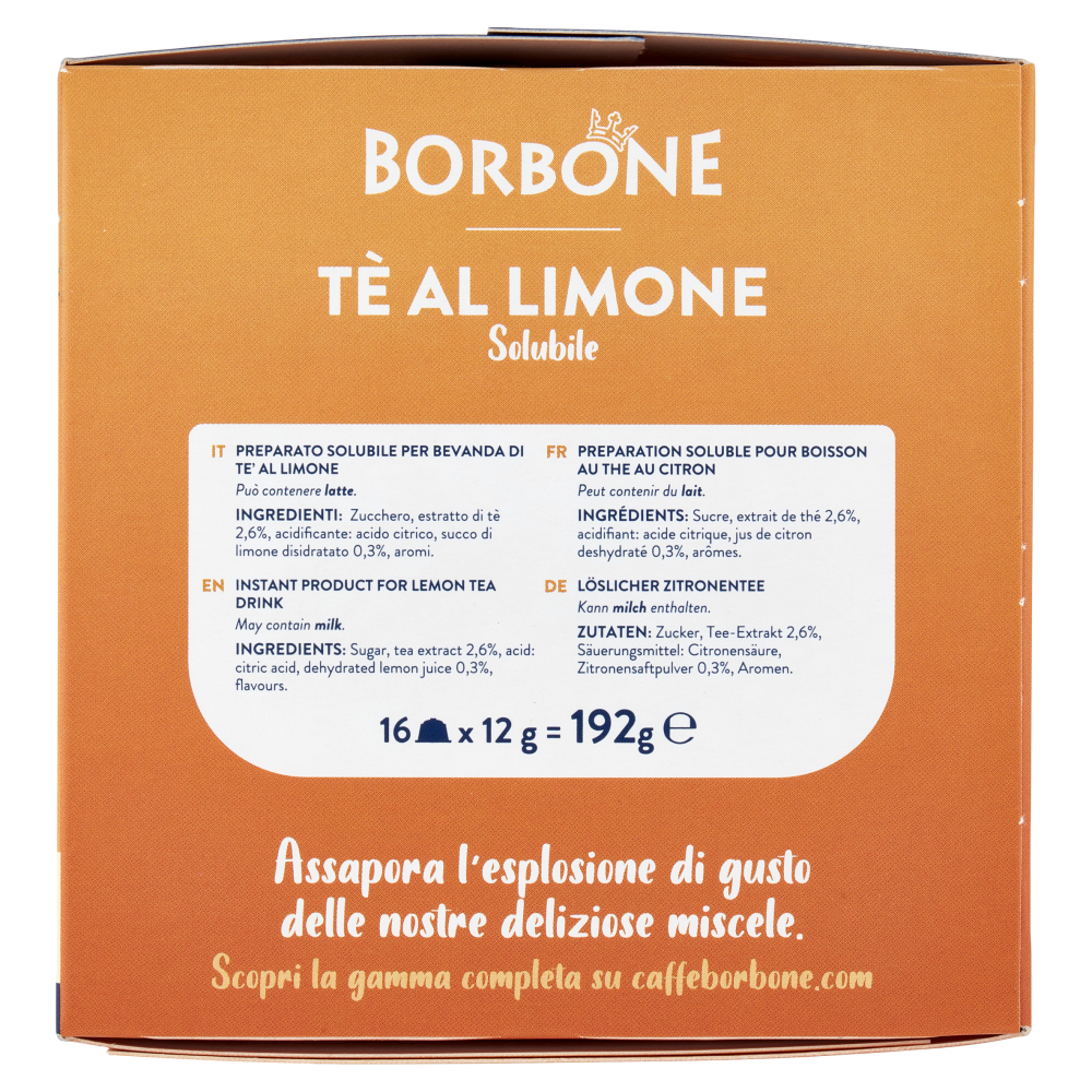 Borbone Tè al Limone Solubile Compatibili con Nescafé* Dolce Gusto* 16 Capsule 16 x 12 g