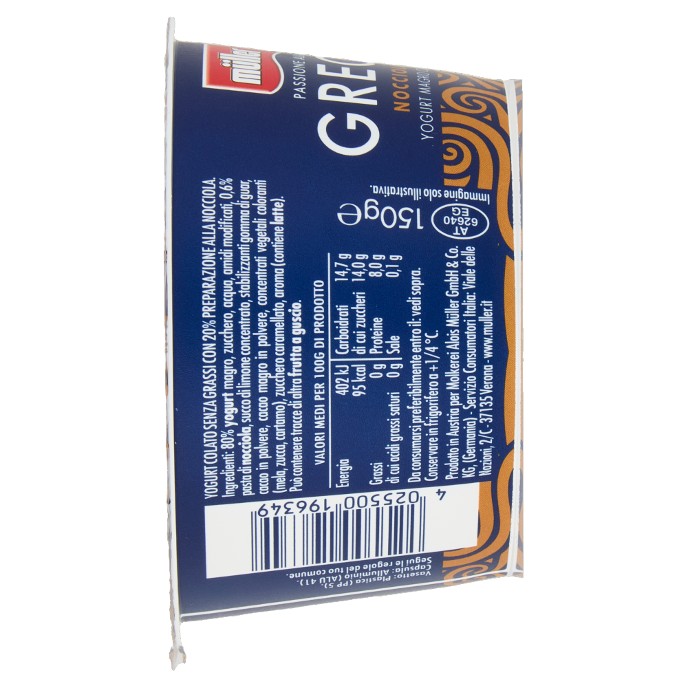 müller Passione alla Greca Nocciola Yogurt Magro Colato 150 g