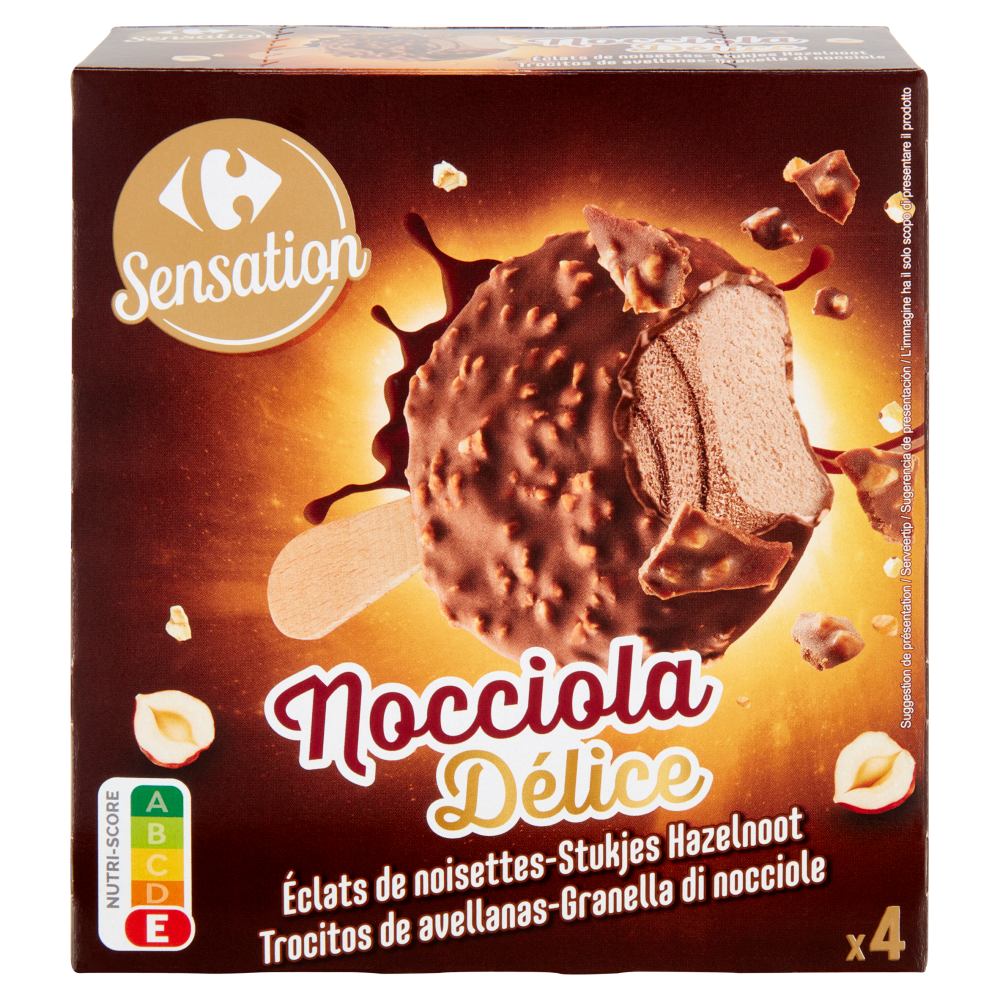 Carrefour Sensation Nocciola D&eacute;lice 4 Gelati 204 g