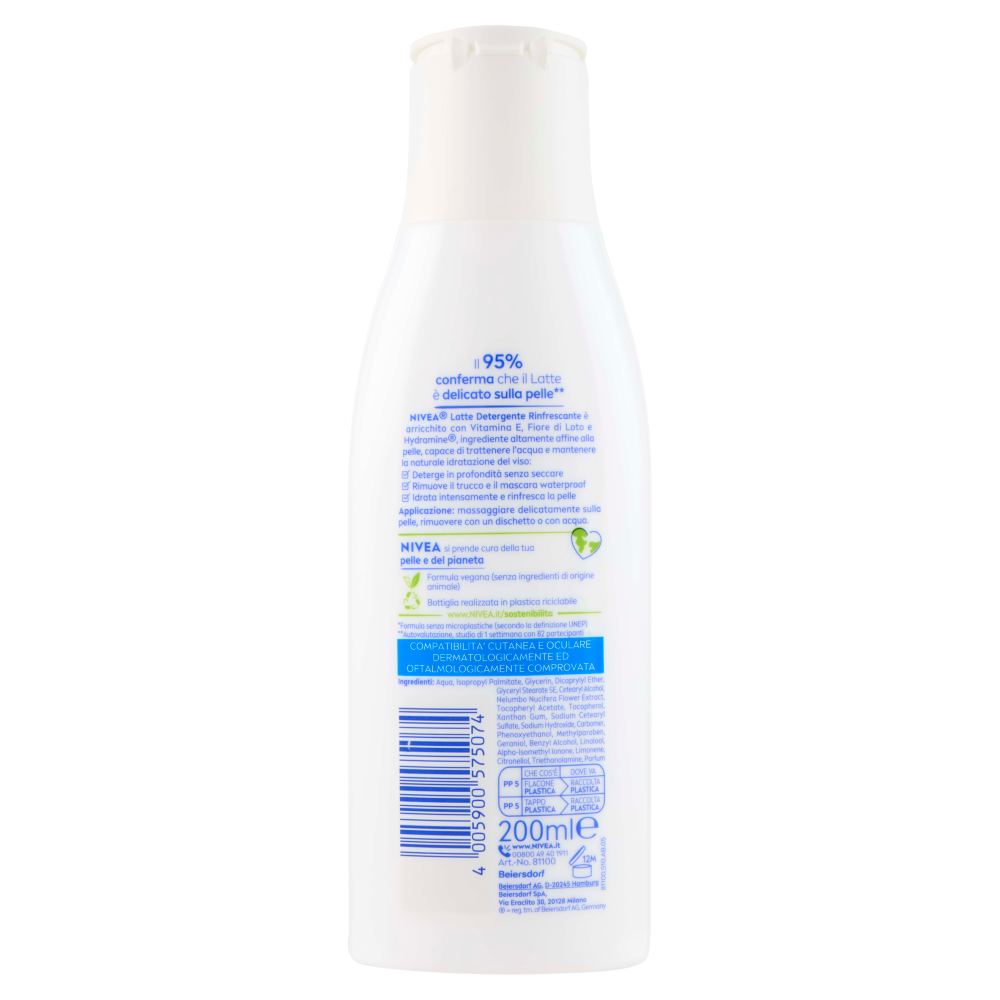 Nivea Latte Detergente Rinfrescante Pelli da Normali a Secche 200 ml