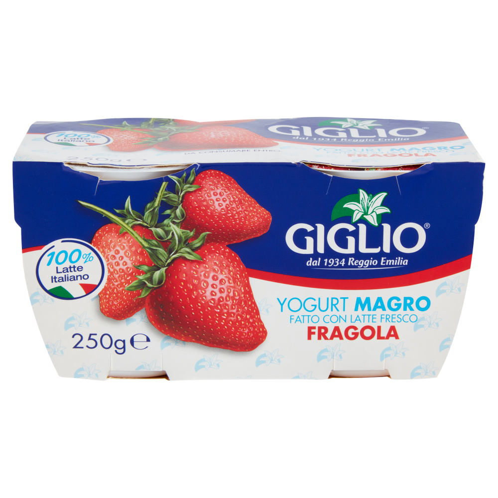 Giglio Yogurt Magro Fatto con Latte Fresco Fragola 2 x 125 g