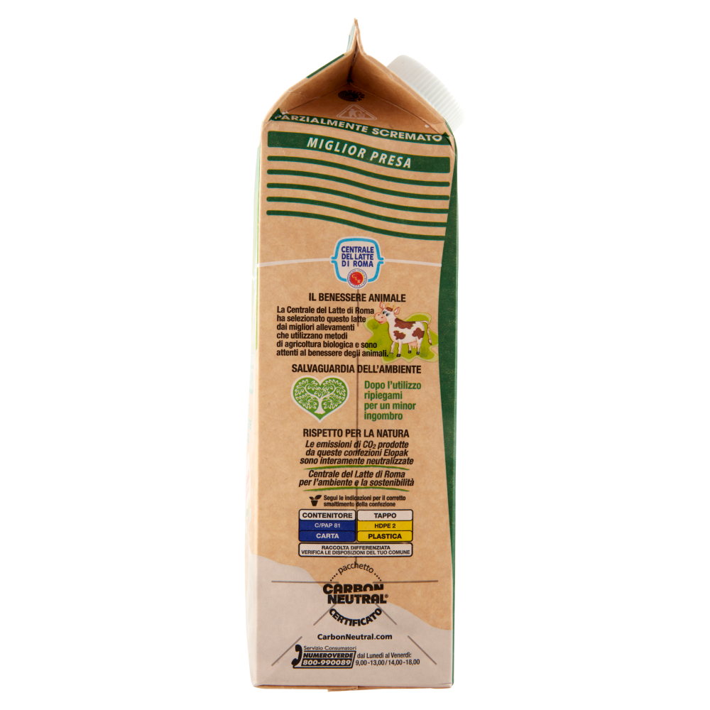 Centrale del Latte di Roma Parzialmente Scremato da Agricoltura Biologica 1000 ml