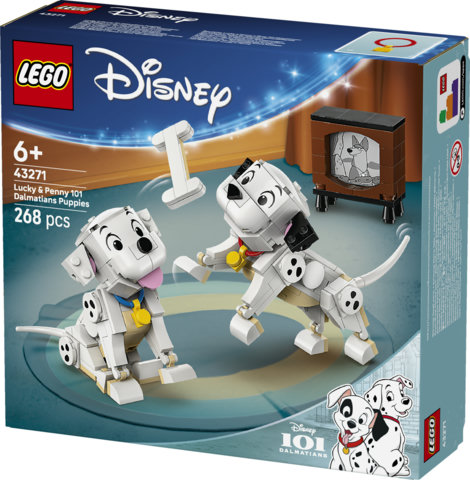 LEGO Disney ǀ 43271 Pongo e Peggy - La Carica dei Cento e Uno, Animali Giocattolo, Regalo per Bambine e Bambini da 6+ Anni