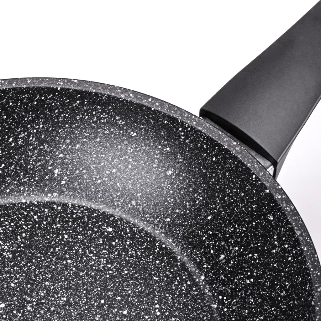 Moneta Magnolia Stone Black Set 2 padelle antiaderenti 24,28 cm. Anche per Induzione.