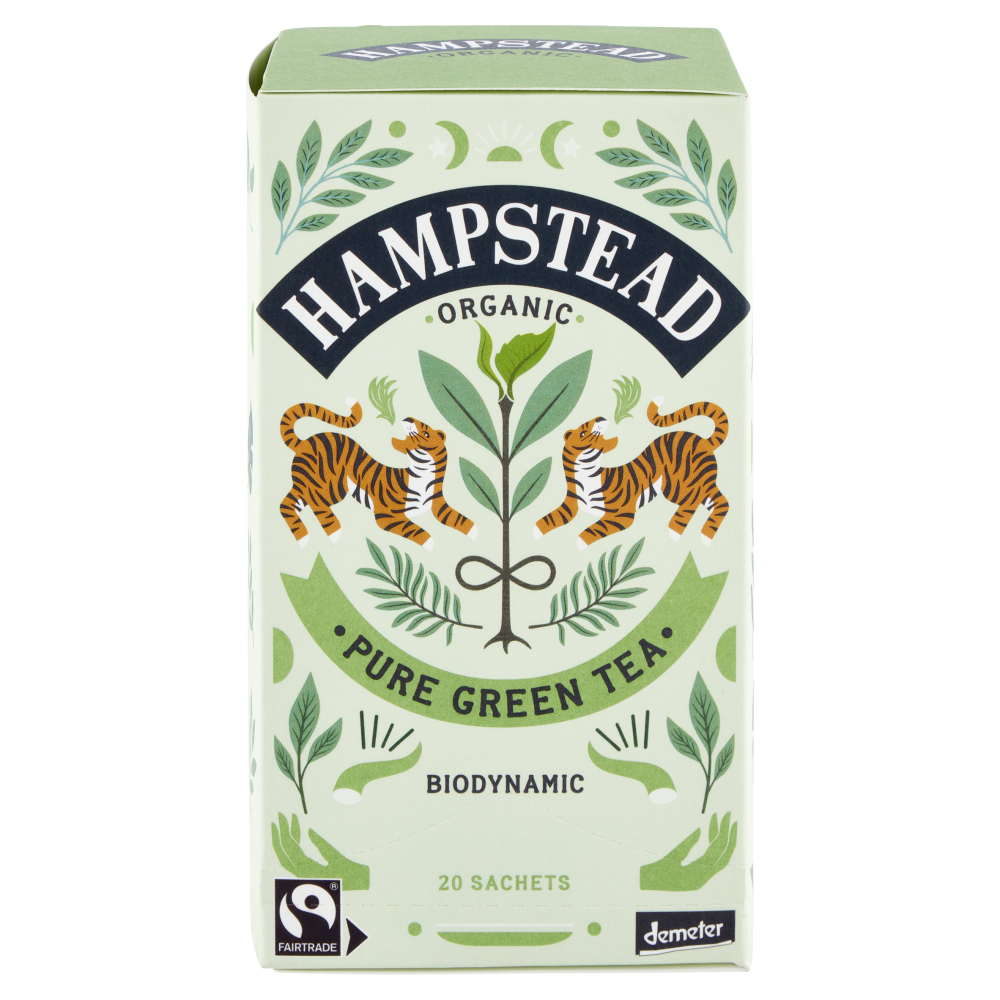 Hampstead Organic Pure Green Tea Biodynamic 20 Sachets 40 g