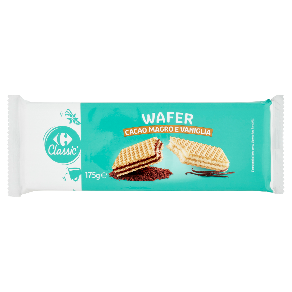 Carrefour Classic Wafer Cacao Magro e Vaniglia 175 g