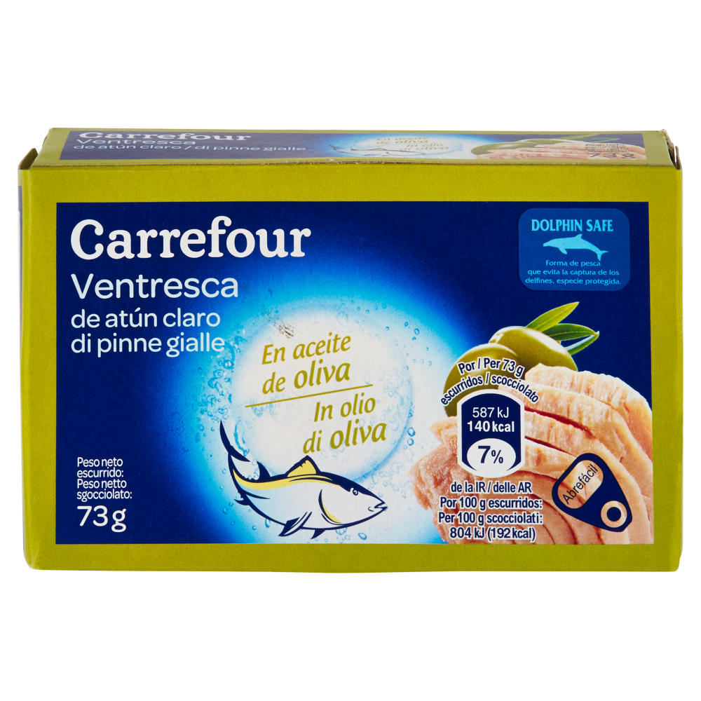 Carrefour Ventresca di pinne gialle in olio di oliva 111 g