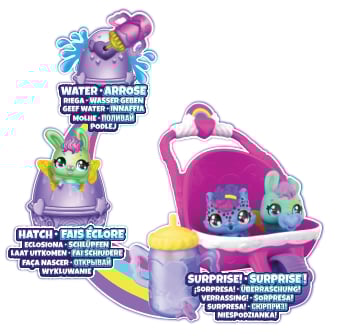 Hatchimals Alive, Confezione con Due Uova Che Si schiudono con l’Acqua e Passeggino, Giocattoli per Bambine e Bambini dai 3 Anni in su