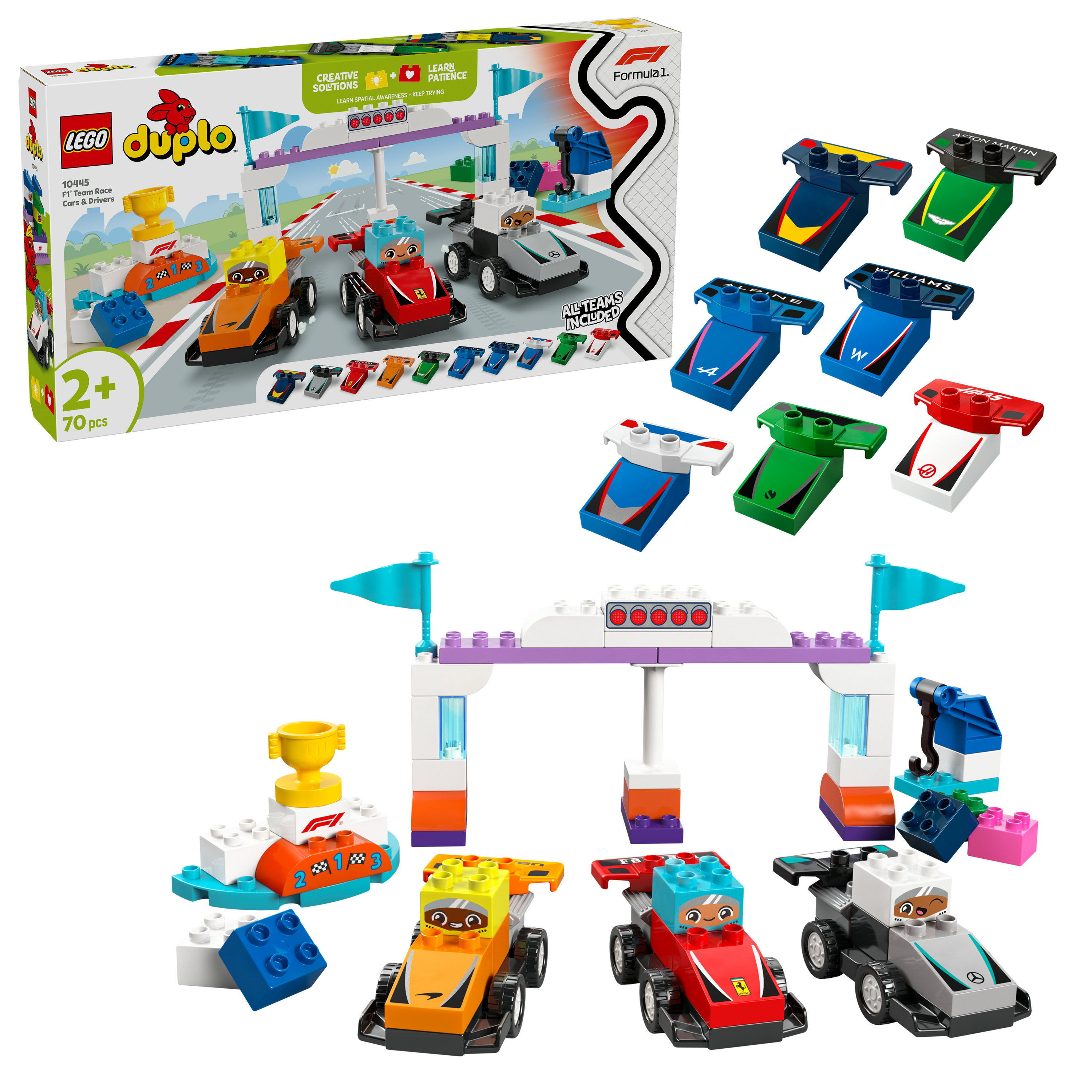 LEGO DUPLO Auto da corsa e piloti Team F1®