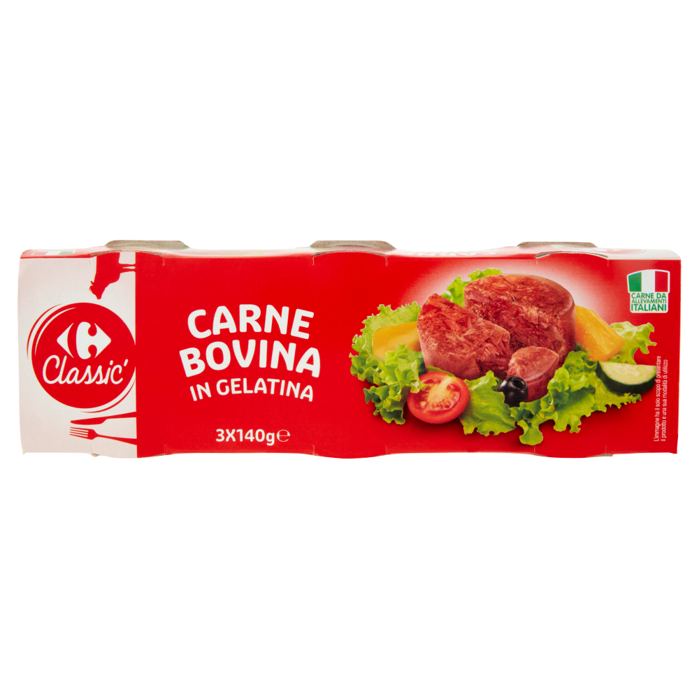 Carrefour Classic Carne Bovina in Gelatina 3 x 140 g