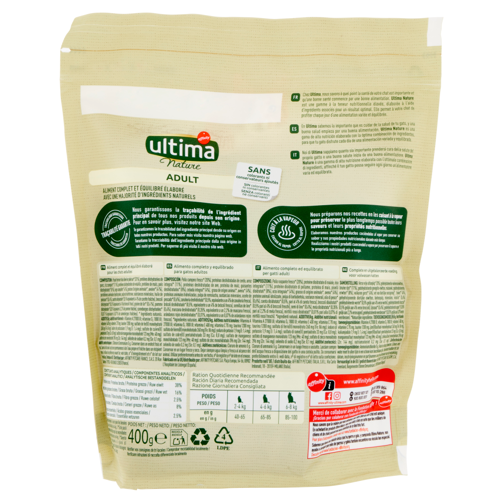 ultima Cat Nature Adult con Pollo Ruspante Fresco 400 g