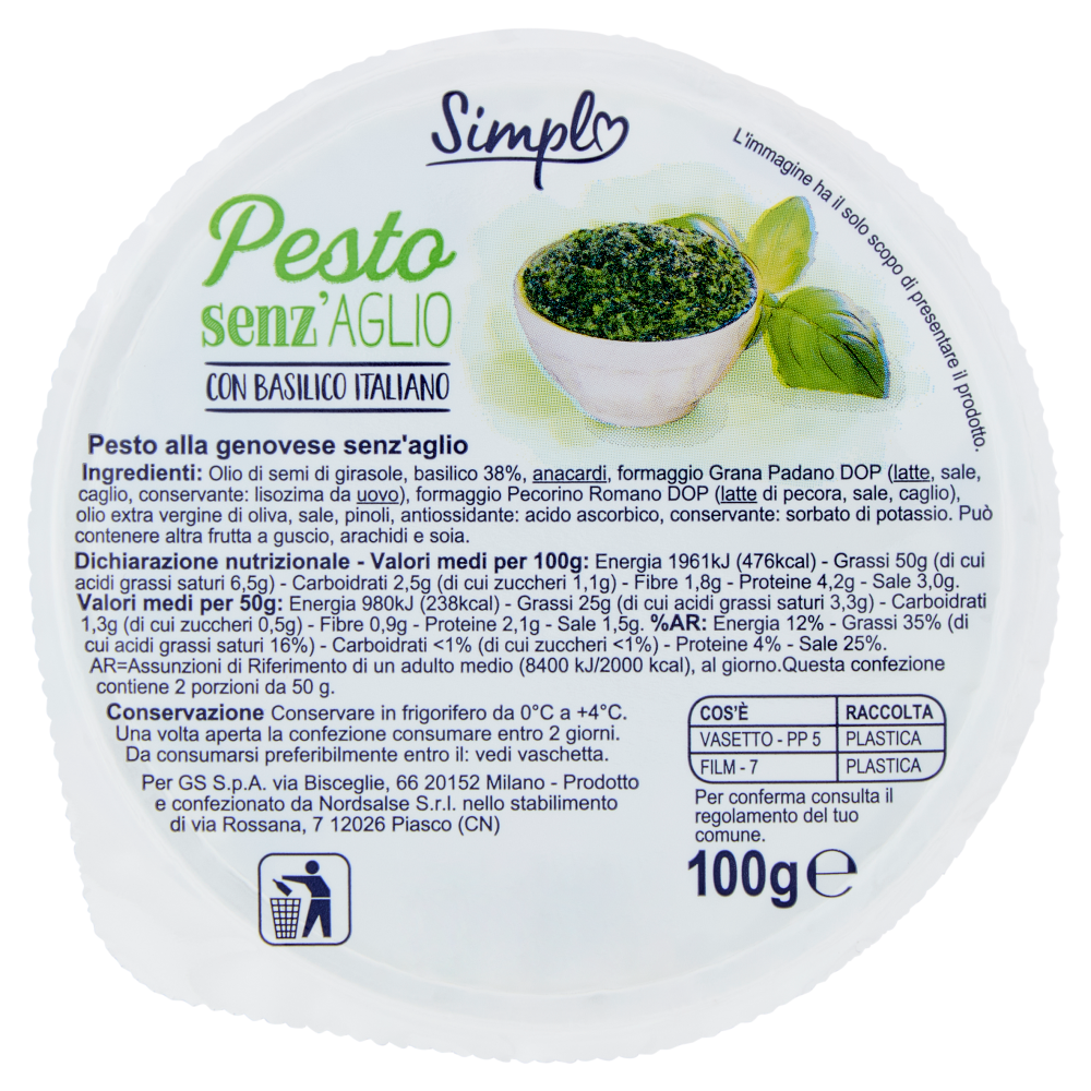 Simpl Pesto Senz'Aglio 100 g