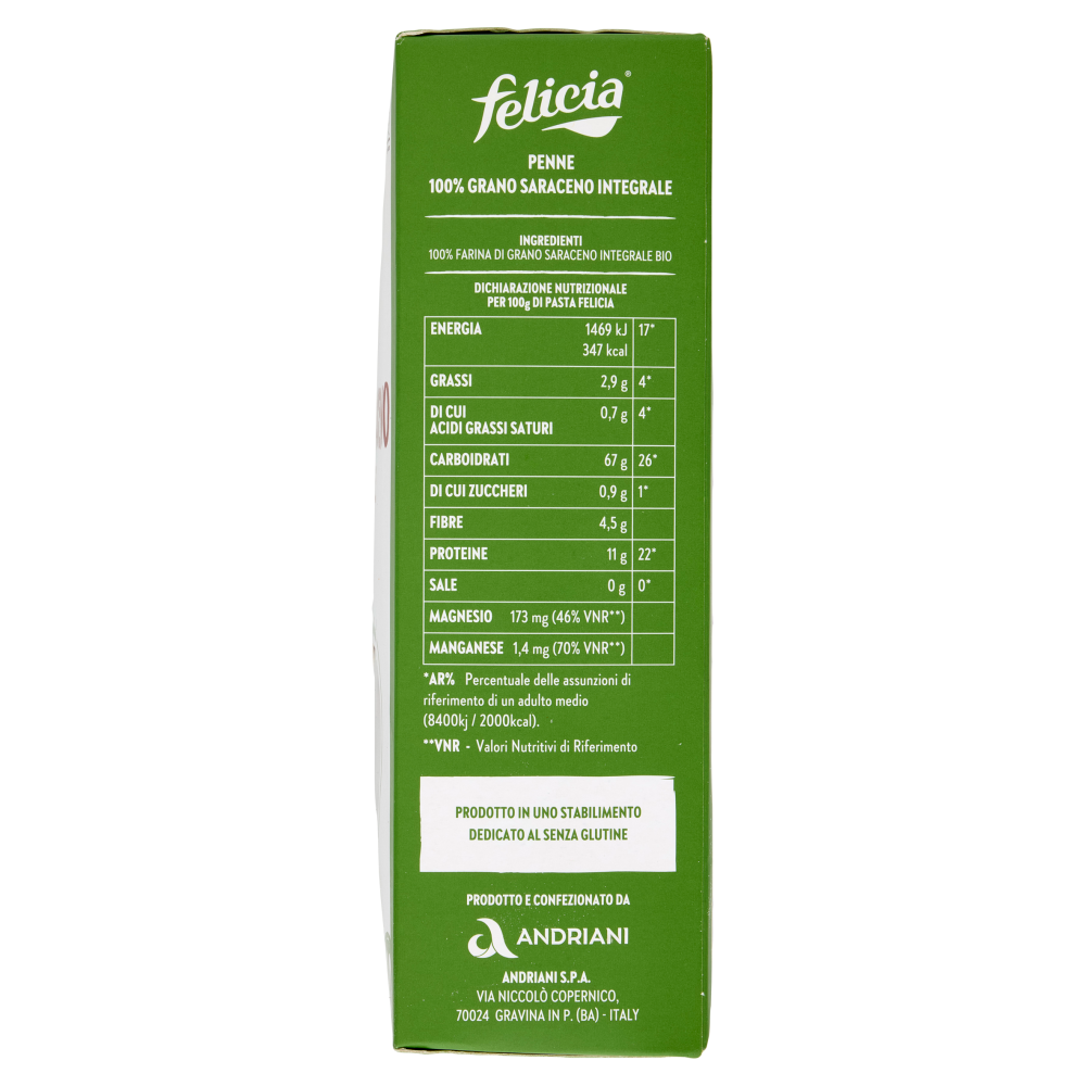felicia Penne Grano Saraceno Integrale Bio 340 g