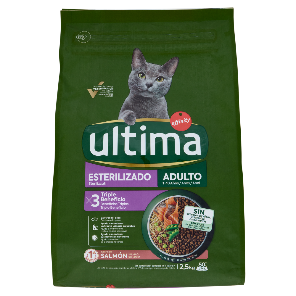 ultima Cat Sterilizzati Adulto 1-10 Anni con Salmone 2,5 kg