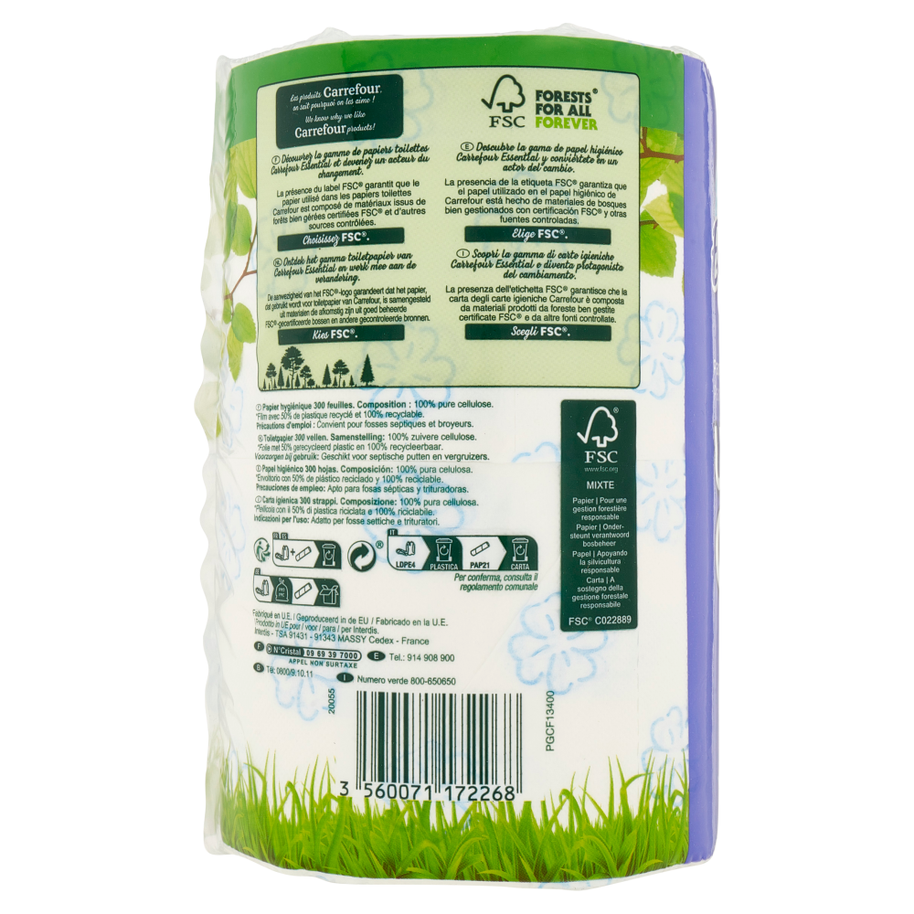 Carrefour Essential Carta igienica Ultra Confort 3 veli 6 pz