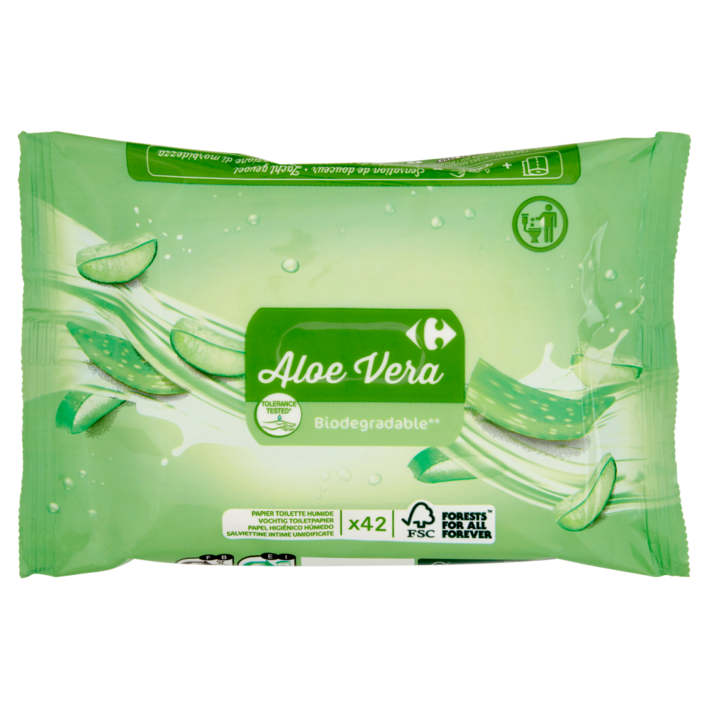 Carrefour Aloe Vera Salviettine Intime Umidificate 42 pz