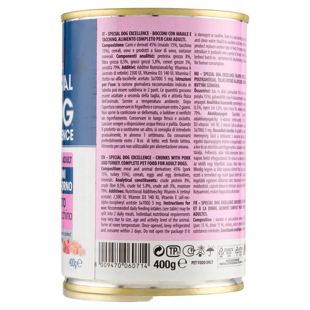 Special Dog Excellence All Breeds Adult Bocconi Cotti al Forno Bigusto Maiale Tacchino 400 g