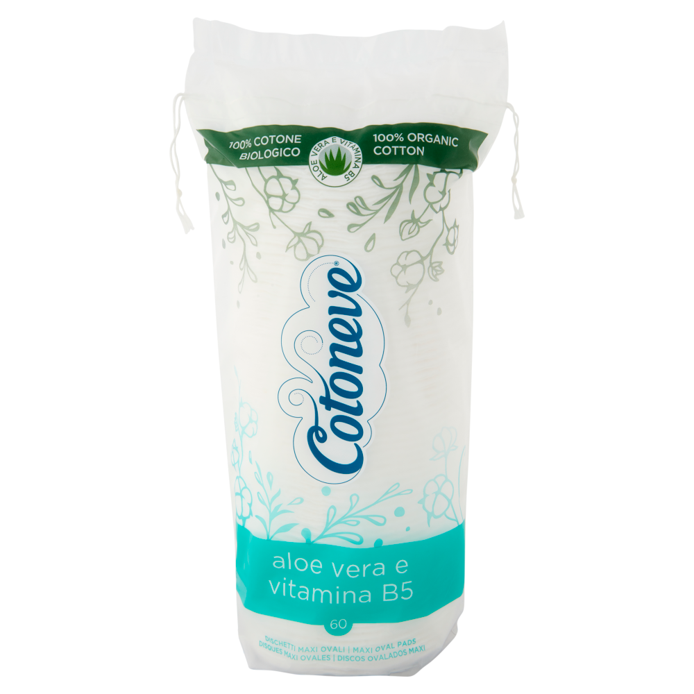 Cotoneve aloe vera e vitamina B5 Dischetti Maxi Ovali 60 pz