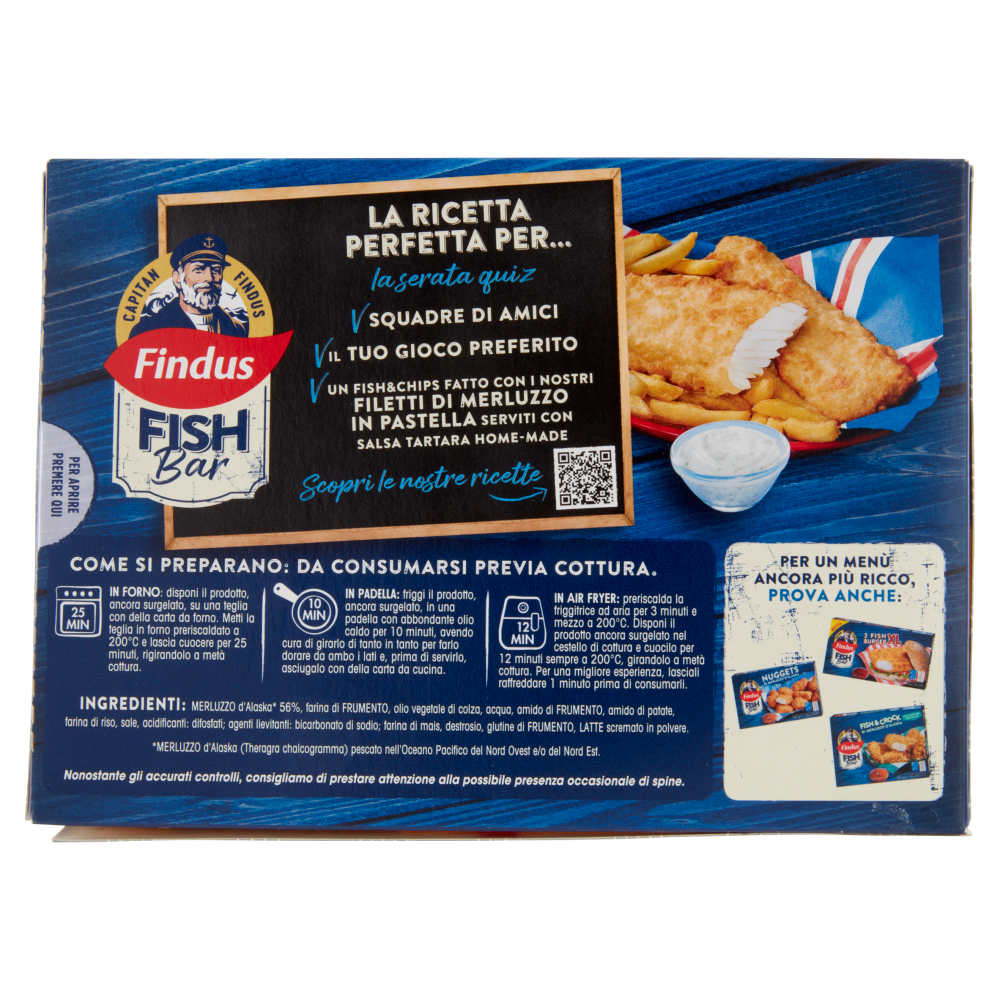 Capitan Findus Fish Bar Filetti di Merluzzo in Pastella 240 g