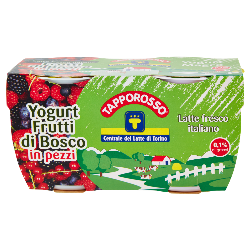Centrale del Latte di Torino Tapporosso Yogurt Magro Frutti di Bosco in pezzi 2 x 125 g
