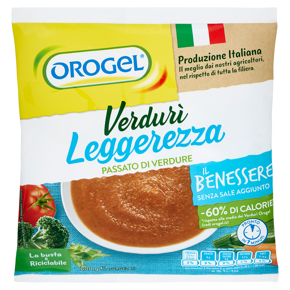 Orogel Il Benessere Verdurì Leggerezza Passato di Verdura 600 g