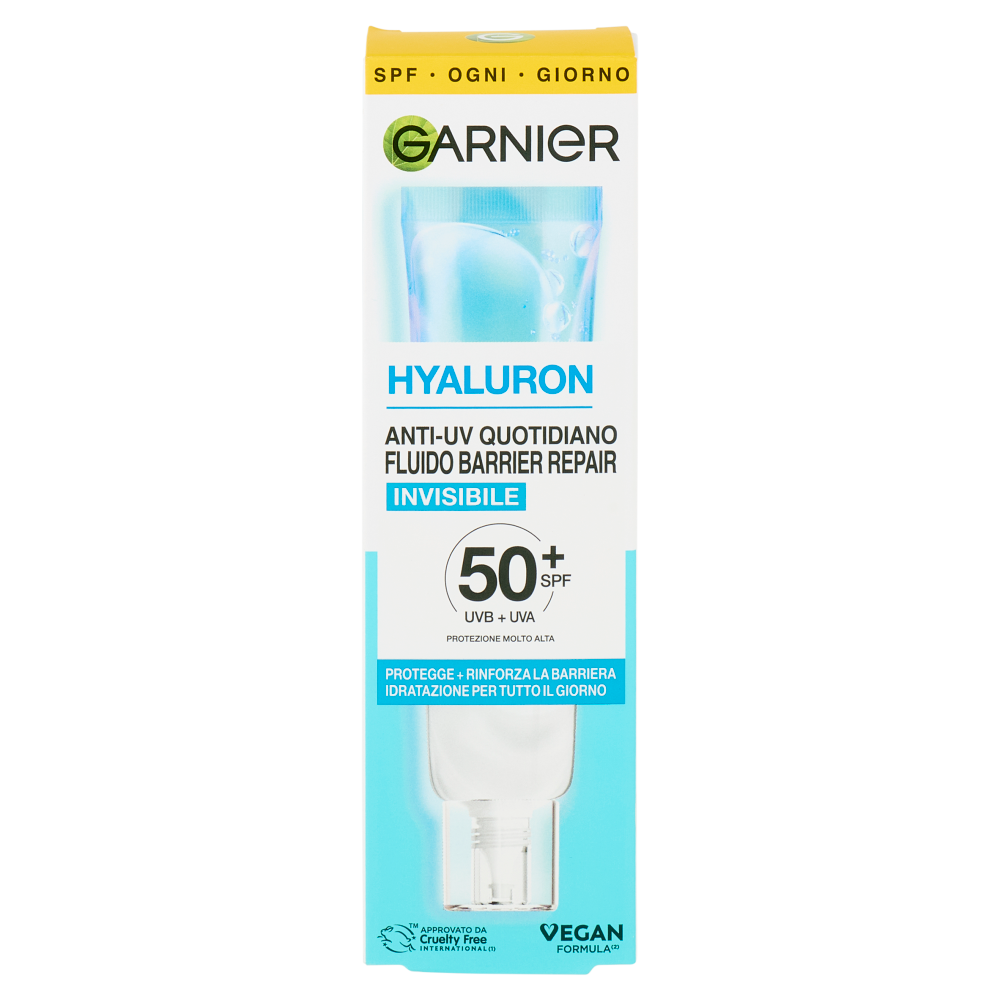 Garnier Hyaluron Anti-UV Quotidiano Fluido Barrier Repair Invisibile SPF50+ 40 ml