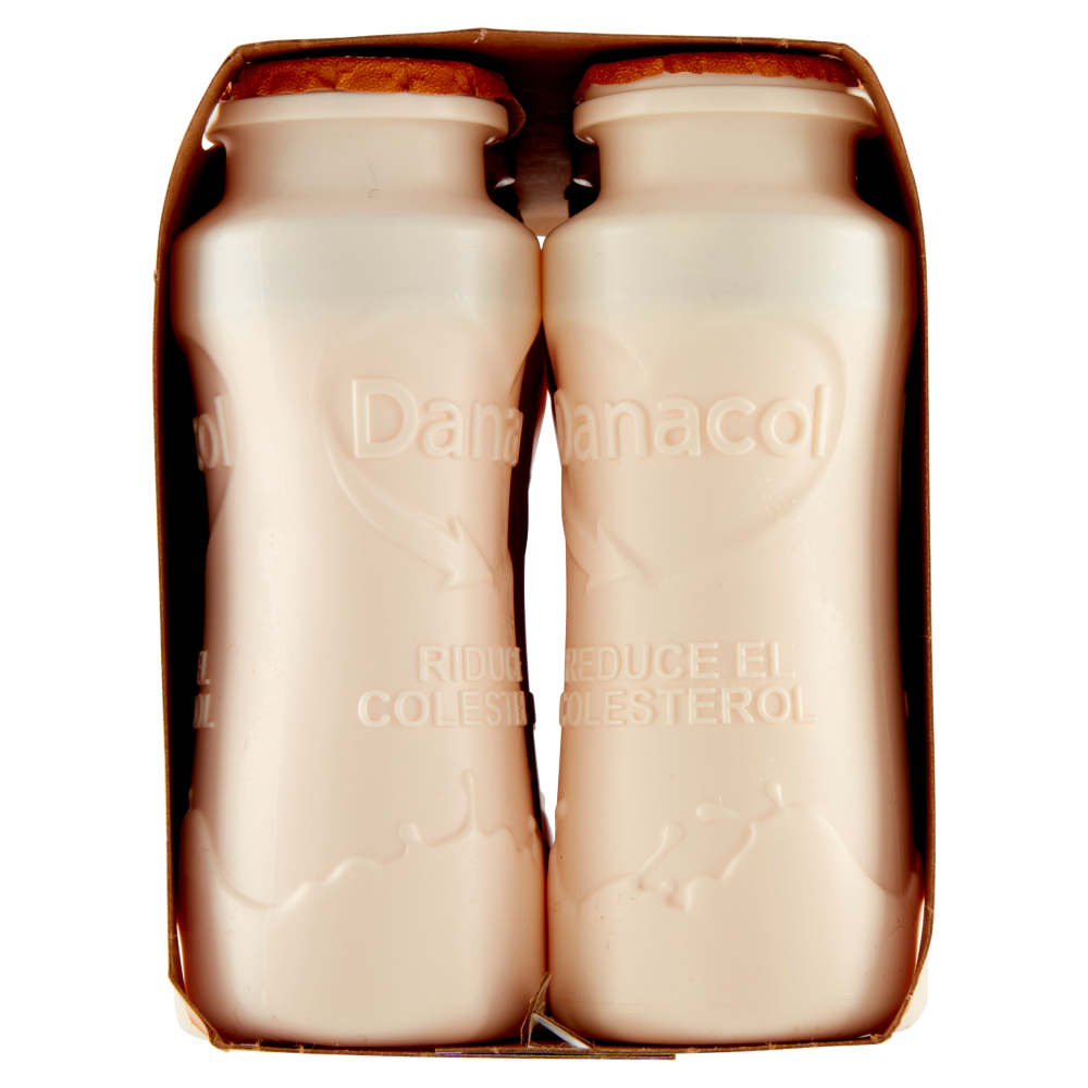 DANACOL Yogurt da bere, Riduce il Colesterolo grazie agli Steroli Vegetali, Pesca Albicocca, 8x100g