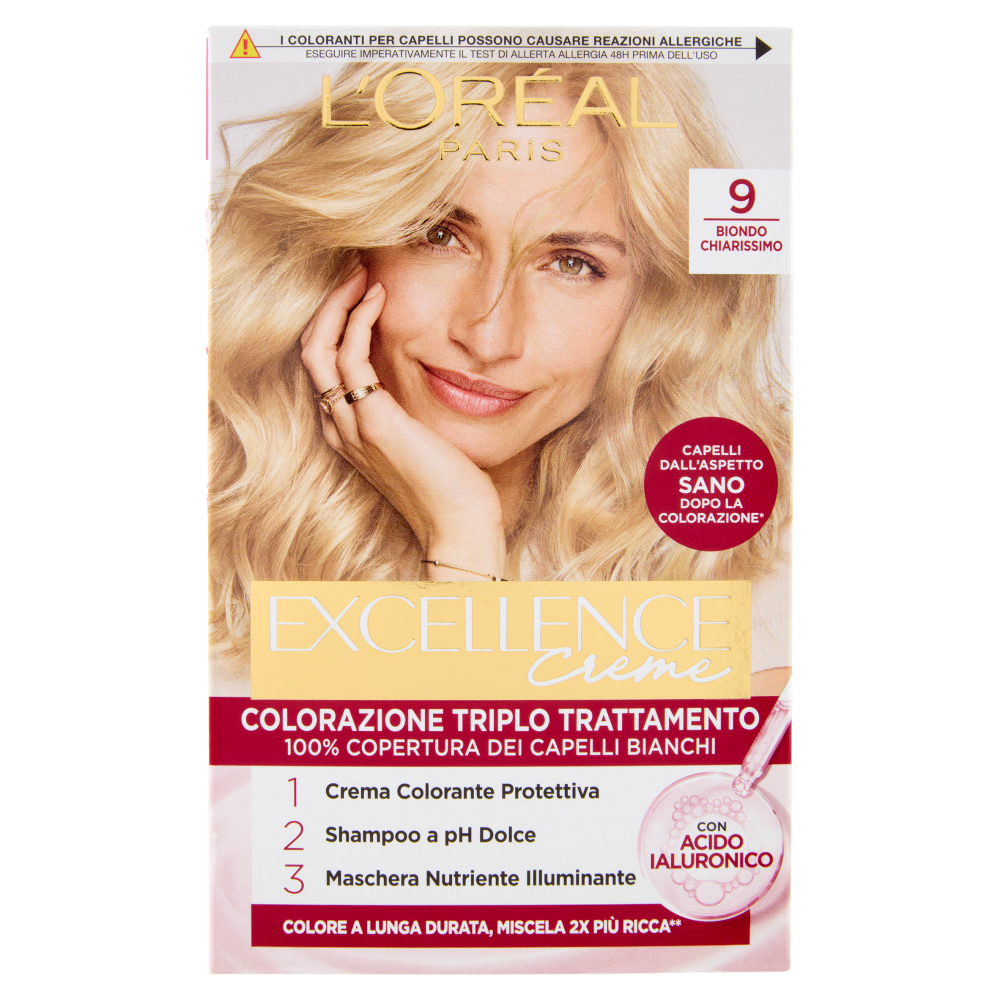 L'Oréal Paris Excellence Creme Colorazione Triplo Trattamento Biondo Chiarissimo 9