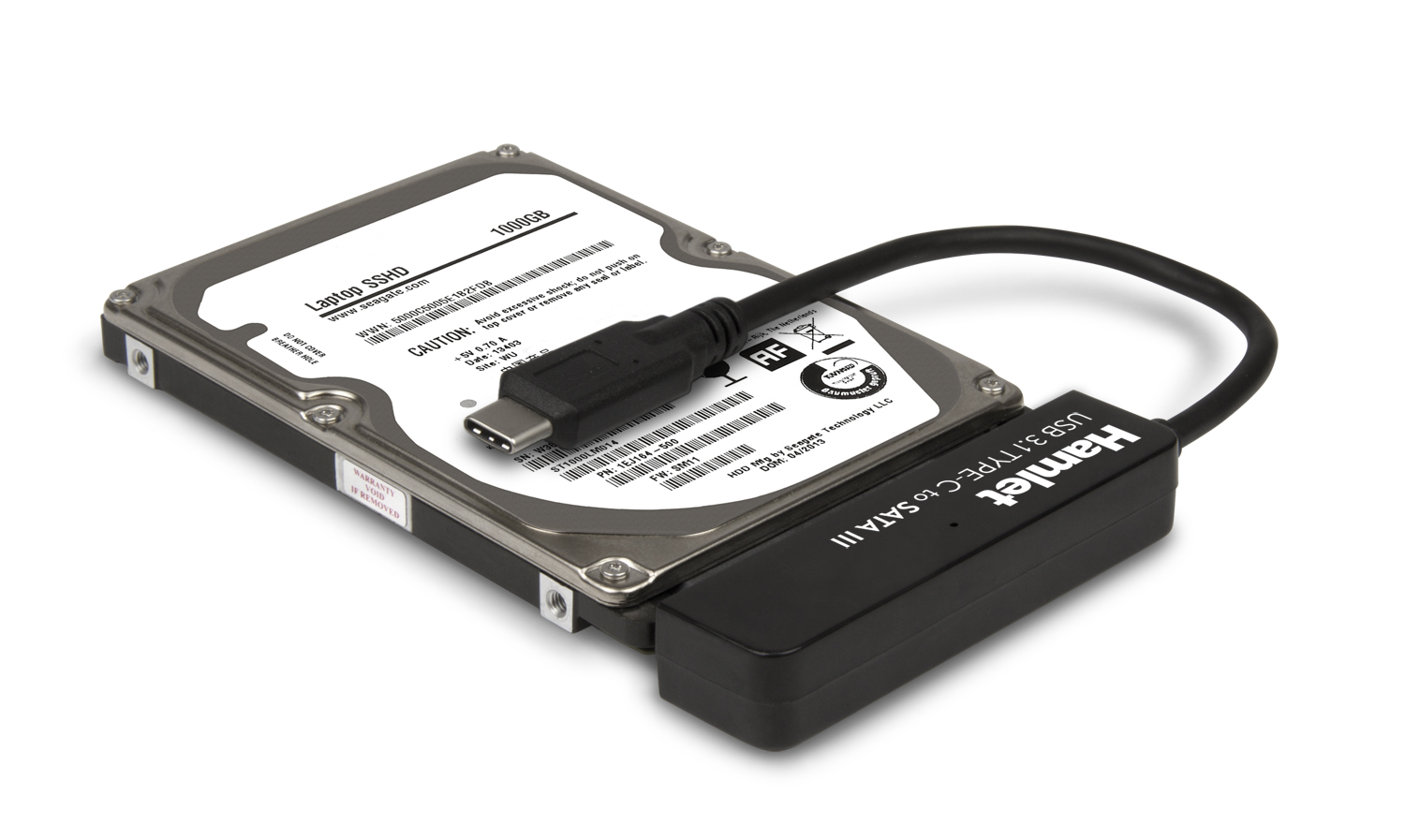Hamlet Adattatore USB 3.1 Type-C to SATA III per collegare hard disk o unit&agrave; SSD con Serial ATA