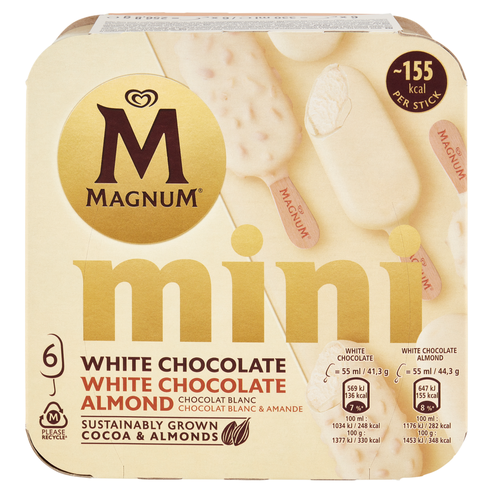Magnum mini White Chocolate White Chocolate Almond 6 Gelati 256,8 g