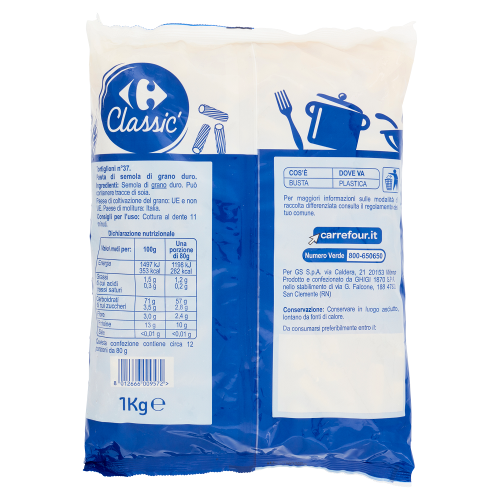 Carrefour Classic Tortiglioni N.37 1 kg