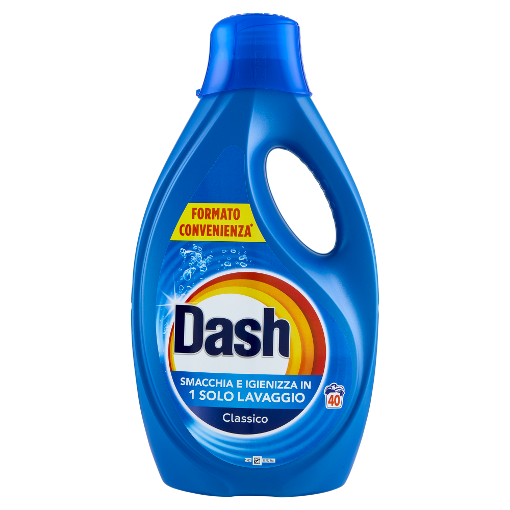 Dash Detersivo Liquido Lavatrice, Classico, 40 Lavaggi 1800 ml