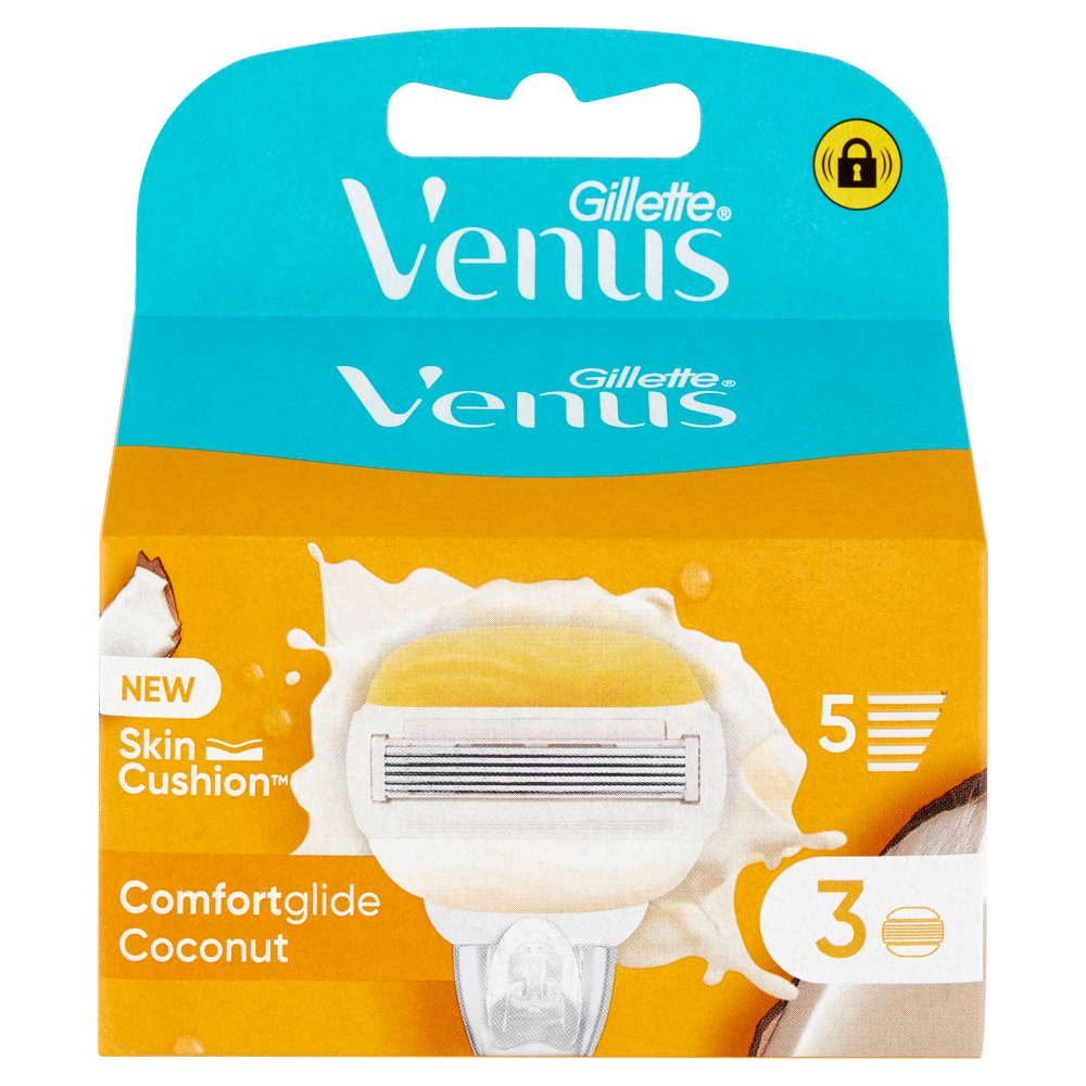 Gillette Venus Lamette Rasoi Donna Comforglide Cocco Plus Olaz per Rasoio a 5 Lame, Confezione da 3