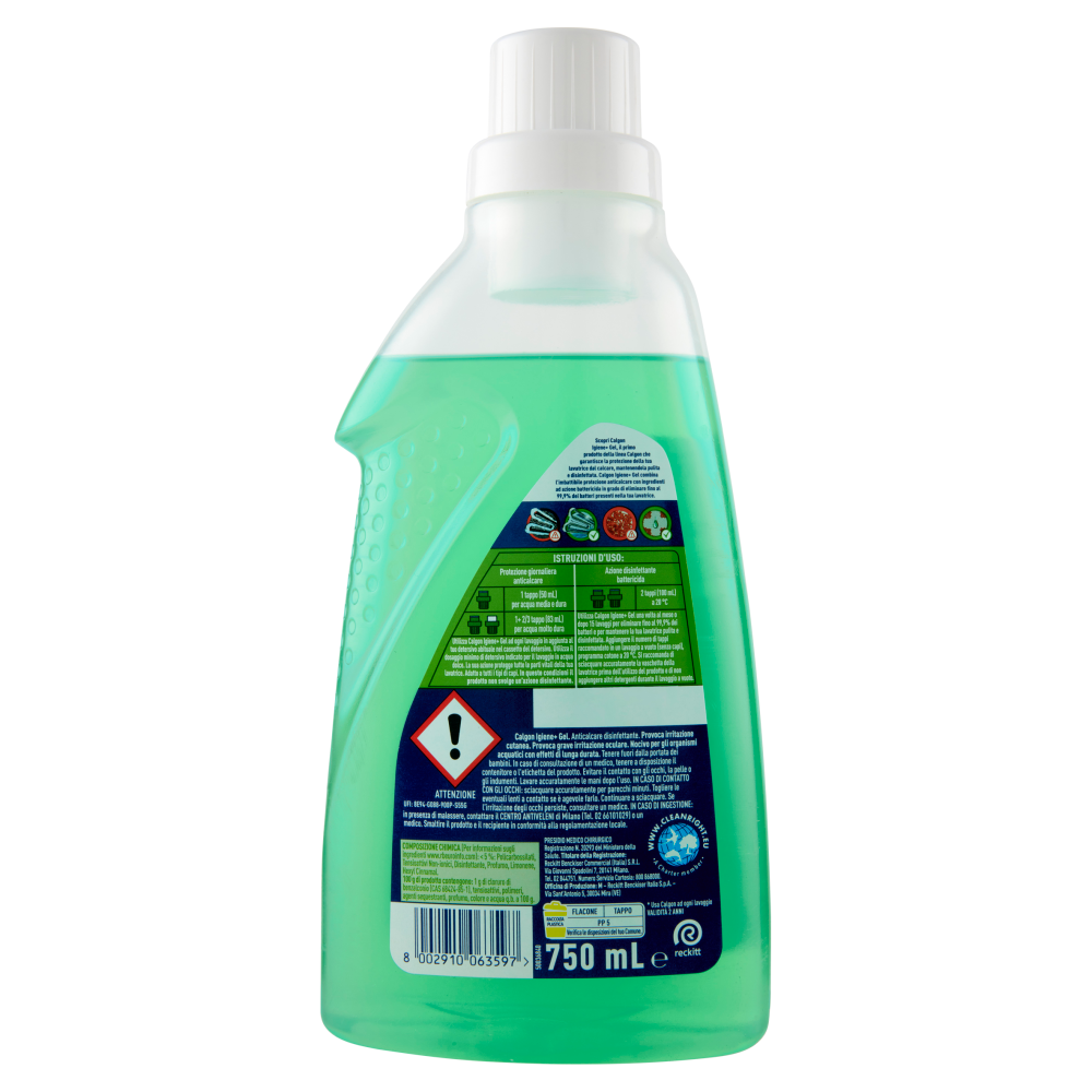 Calgon Igiene+ Gel Anticalcare disinfettante lavatrice 750 ml