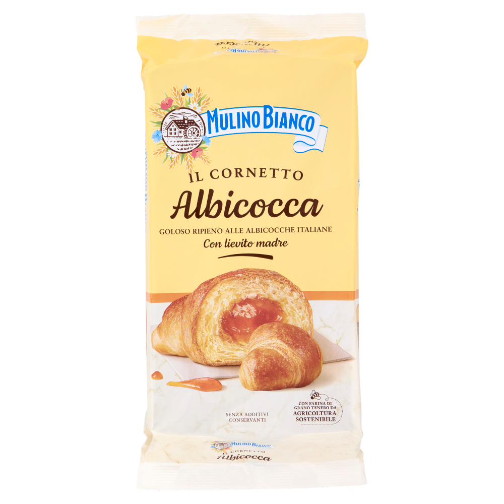Mulino Bianco Cornetti Albicocca Merenda senza Additivi Conservanti 6 pezzi 300g