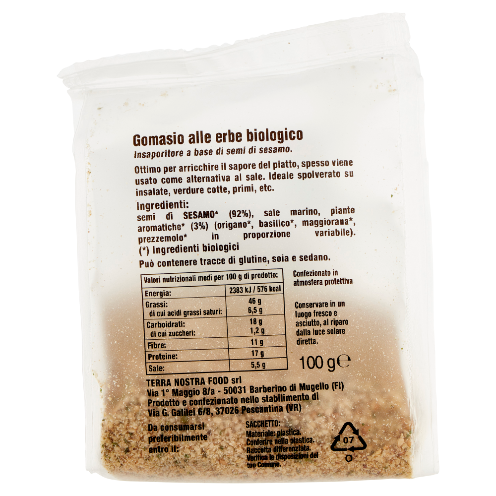 Terranostra Vegan Linea Insaporitori gomasio alle erbe Bio 100 g