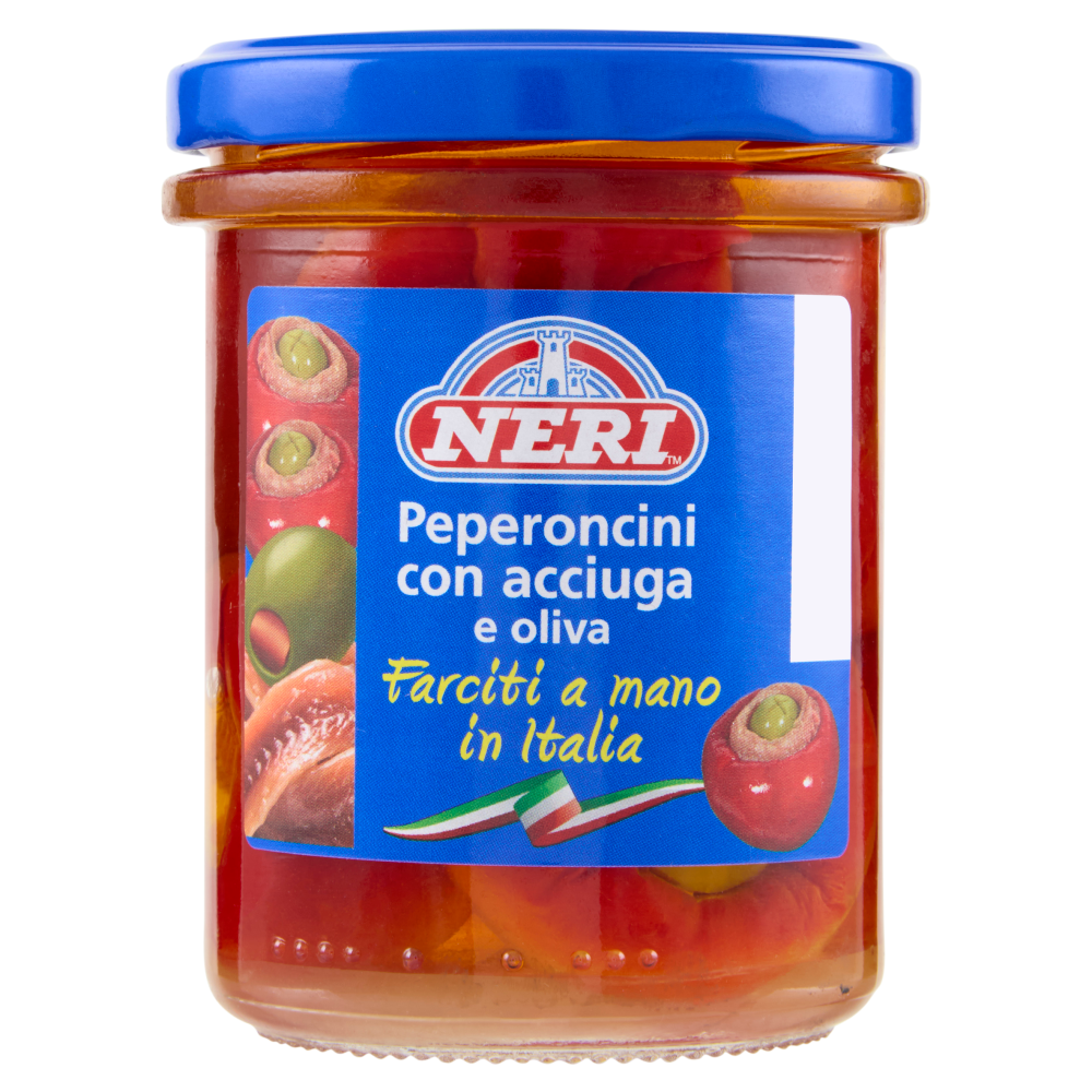 Neri Peperoncini con acciuga e oliva 190 g