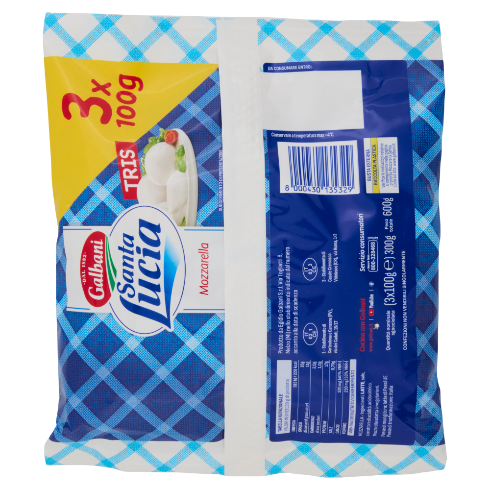 Galbani Santa Lucia Tris Mozzarella 3 x 100 g