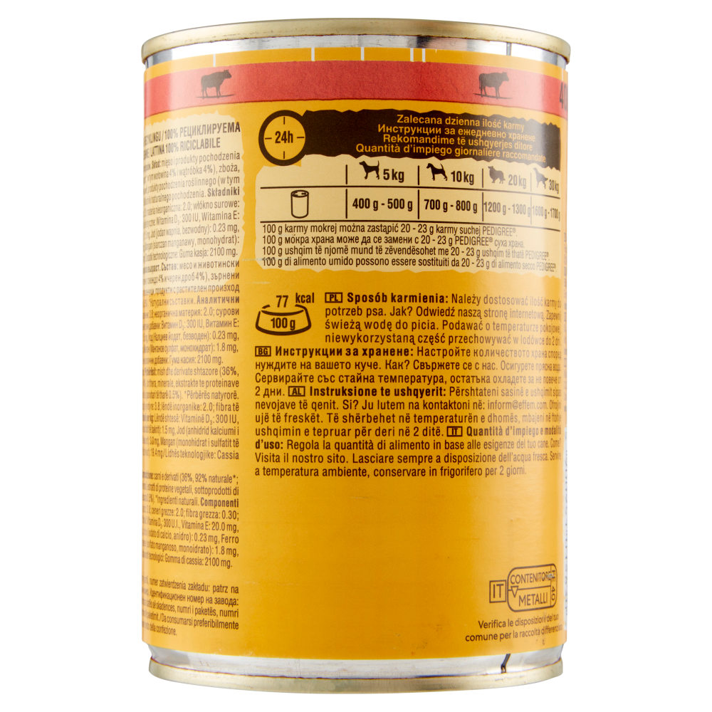 Pedigree Cibo Umido Cane con Manzo in Gelatina 400 g