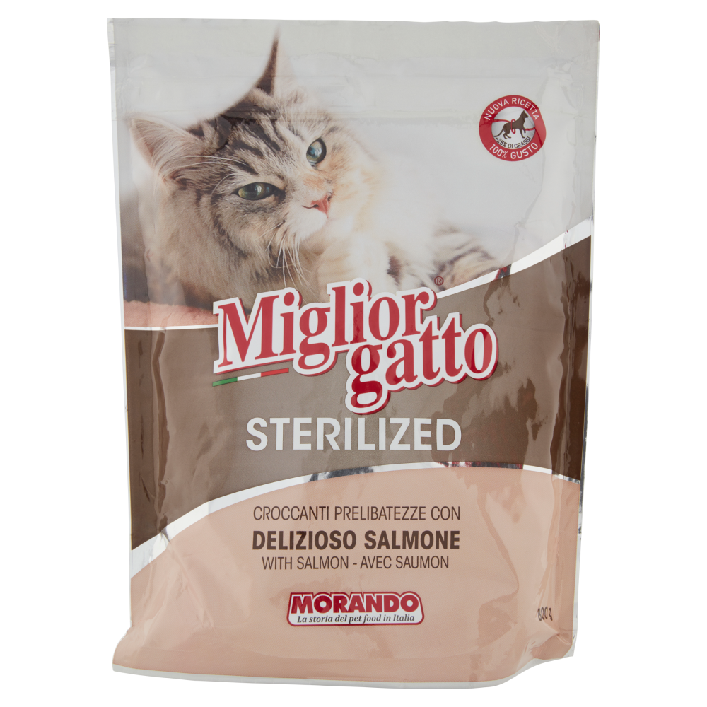 Migliorgatto Sterilized Croccanti Prelibatezze con Delizioso Salmone 800 g